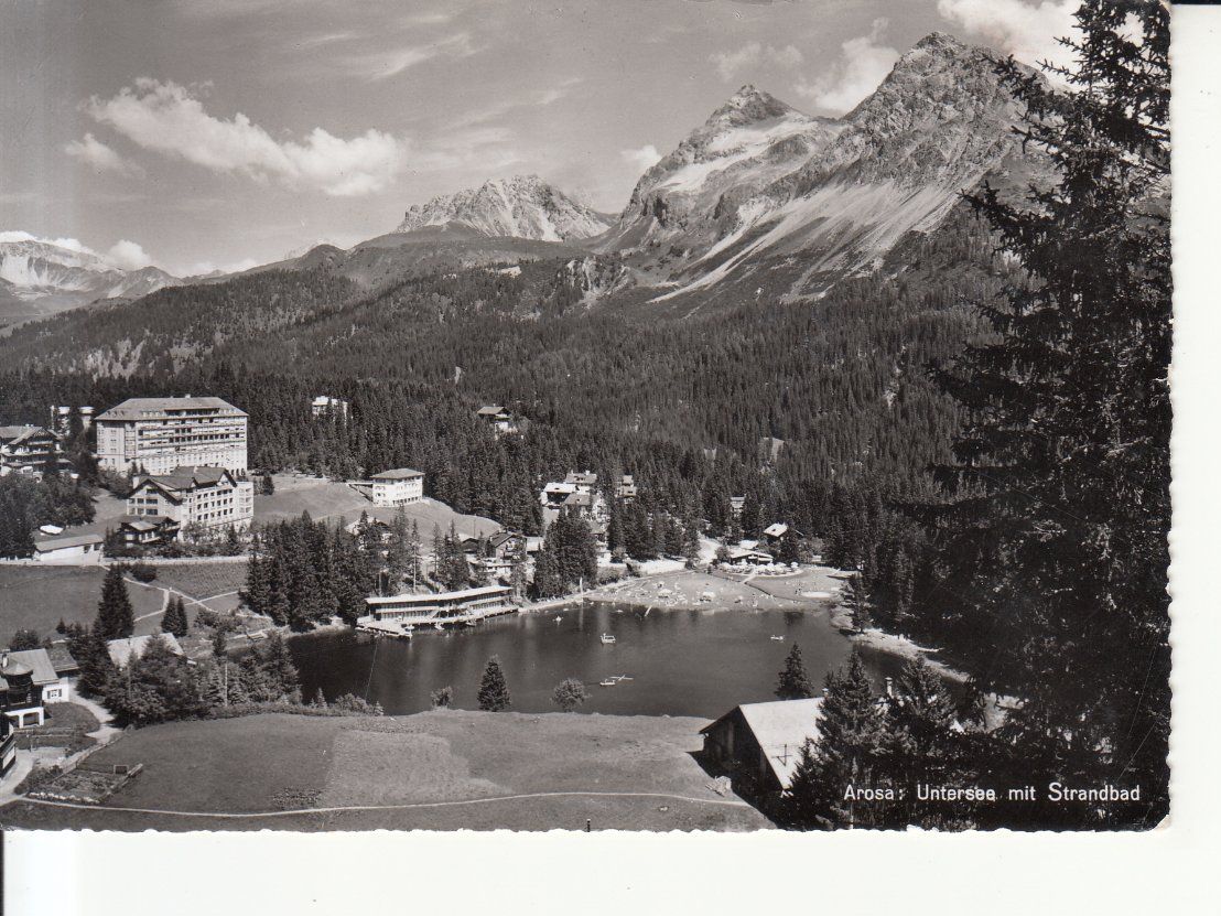 Cartoline postali: Arosa Strandbad 1955 – Usato da Bürglen TG venduto da StampGraf