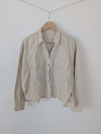 Leinen Hemd beige Grösse S guter, Top Zustand 