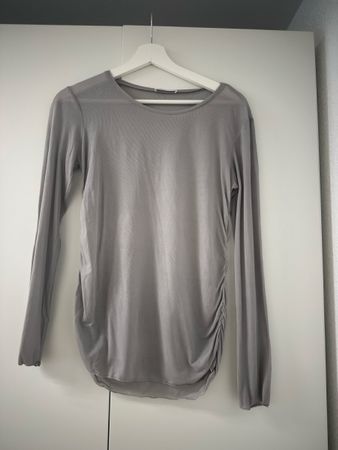Zara Shirt, Top, Grau, Mesh-Look, Gr. M – Perfekt für Herbst