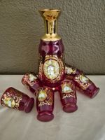 Murano Glas Set, Karaffe und 6 Gläser, Handarbeit