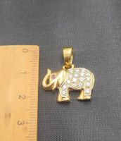 18 Karat 750 Gold Elefant Anhänger Mit Steine
