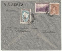 Luftpostbrief von Argentinien nach Walzenhausen, Air France