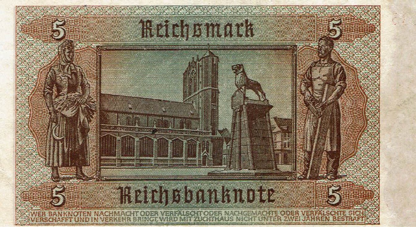Banconote: Berlin 5 Mark rote KN 1942 SS++-VZ – Usato da Steffisburg venduto da ber_8htf 1