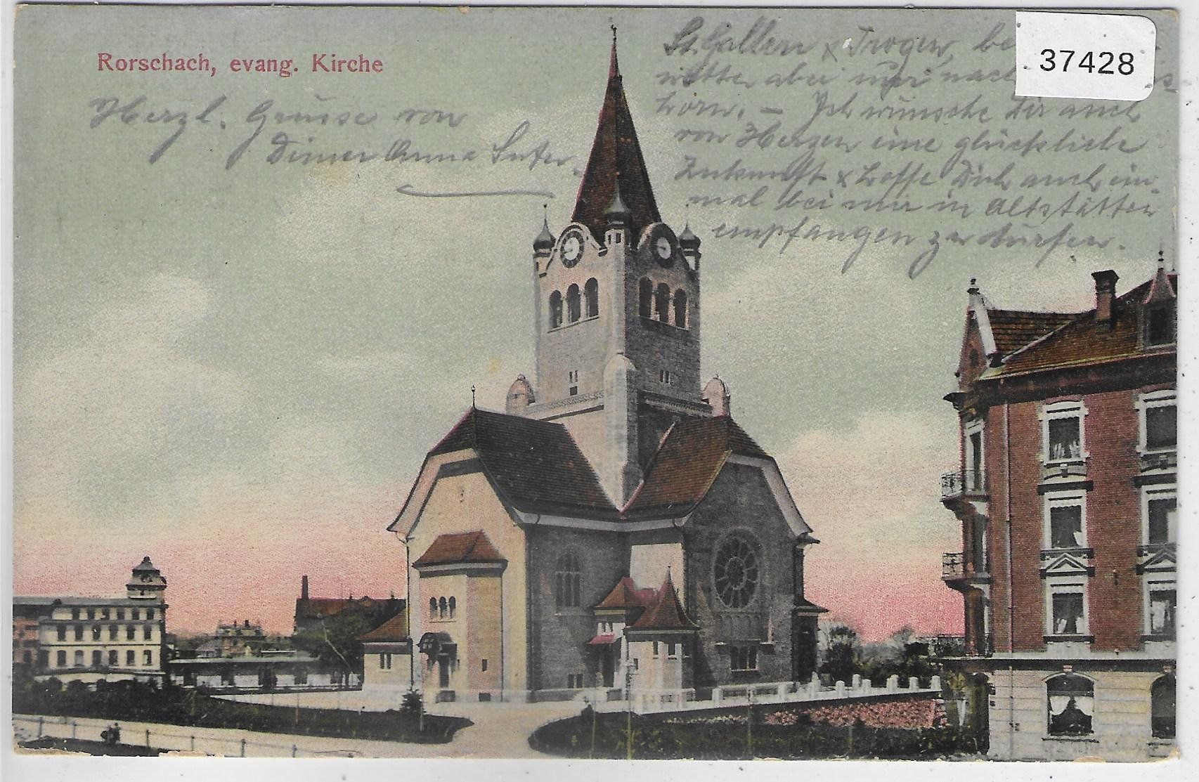 Cartoline postali: Rorschach - Evang. Kirche - Litho – Usato da Ettingen venduto da Kartenplanet