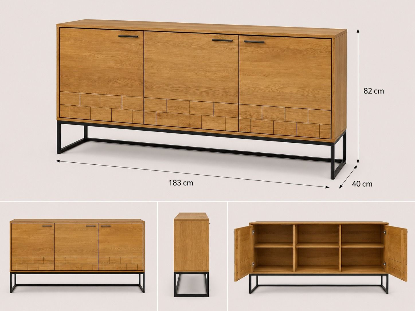 Credenze: 2x Sideboard Eiche massiv, geölt mit Metallgestell - TOP! – Usato da Schupfart venduto da scarysunny88 7