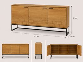 Sideboard Eiche massiv, geölt mit Metallgestell - TOP!