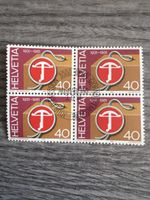 Schweiz Helvetia Briefmarke 1931-1981 Viererblock 40 Rp