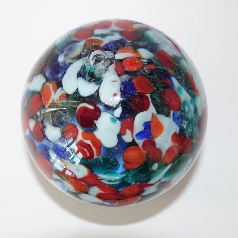 Bicchieri: Glas Ei _ alter 948gr schwerer, bunter Paperweight – Usato da Adliswil venduto da MeDuMe 1