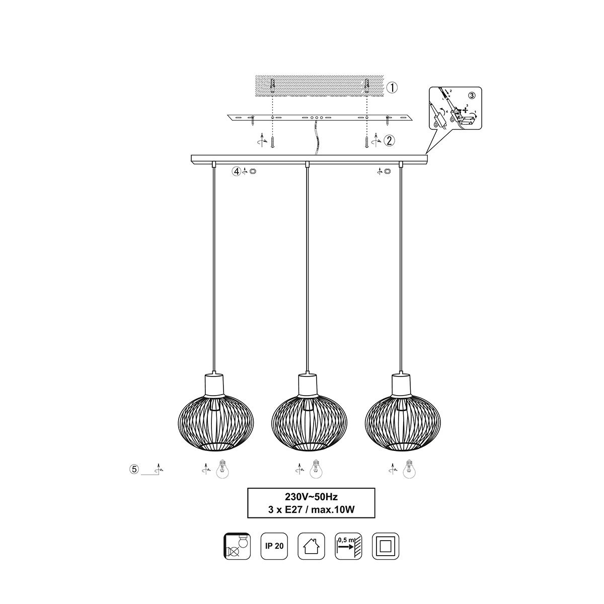 Kronleuchter & Deckenlampen: Pendelleuchte, Sandfarbe, 120 cm x 33 cm – Neu (gemäss Beschreibung) aus Kreuzlingen von Smart-Light 8