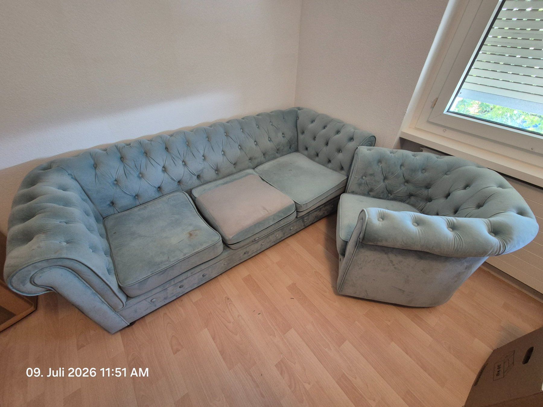 Sofas: Sofa 3-Sitzer Sessel Himmelblau – D'occasion à Oetwil a.d. Limmat par pau_v2hb