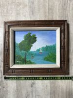 Gemälde, karibische Kunst, Landschaft, Bäume, grün