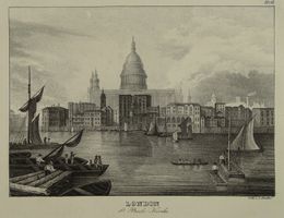 LONDON ST. PAULS-KIRCHE, ENGLAND, LITHOGRAPHIE 1836