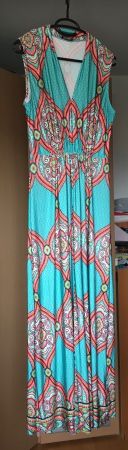 Robe longue sans manche imprimée vert émeraude EUR36/38