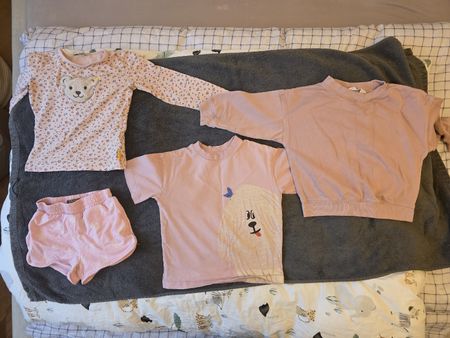 Mädchen Kleider Set 4-teilig Grösse 98/104 Rosa
