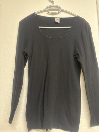 SCHIESSER Luxury Shirt, Gr. XL/42, Schwarz, Langarm Top