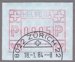 ATM 6/6lllb_ERSTTAG SYNTHETIK-FARBBAND_18.1.84 ZÜRICH 22 !