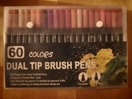 Dual Tip Brush Pens, 60 Farben 