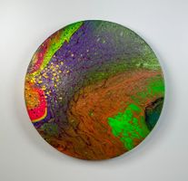 Acryl-Flüssigmalerei, kreisförmig