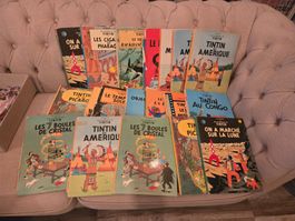 Tintin - Lot de 19 anciens tomes