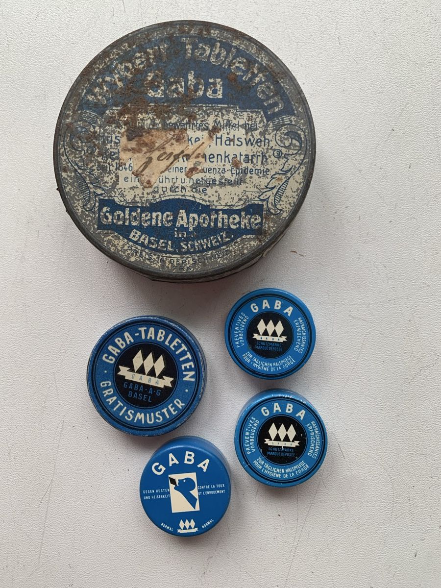 Contenitori & Simili: Vintage GABA Dosen, 5 Stk. – Usato da Egg b. Zürich venduto da ohtannenbaum