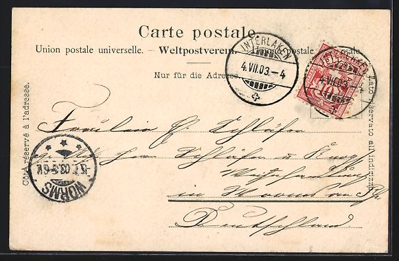 Cartoline postali: Faulhorn, Hotel mit Eiger, Mönch, Jungf – Usato da Berlin venduto da bartko-reher 1