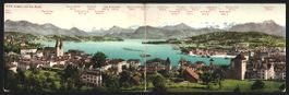 Klapp-AK Luzern, Panorama mit Rigi, Lied