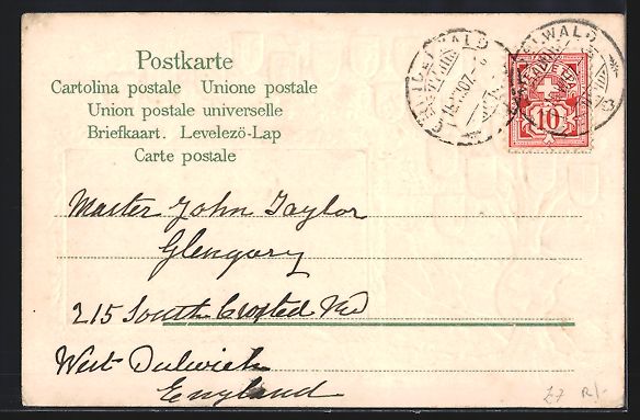 Cartoline postali: Passepartout-Lithographie Grindelwald, B – Usato da Berlin venduto da bartko-reher 1