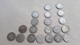 20 Stück 50 Rappen Silber 1934 bis 1948
