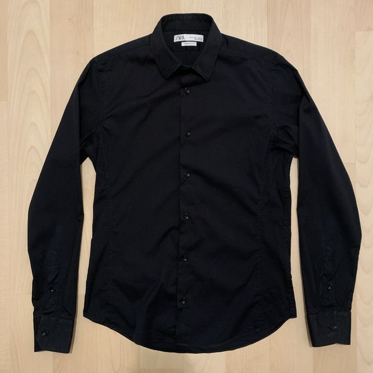 Zara Superslim fit Long Sleeve Black Shirt Smart Medium Kaufen auf