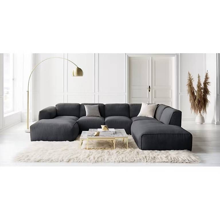 Divani: Wohnlandschaft HUDSON, Sofa anthrazit/schwarz – Usato da Hindelbank venduto da LeoSal 4