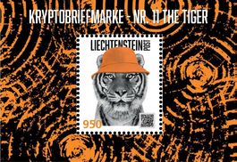 Liechtenstein Kryptobriefmarken, 11 - Tiger, violett