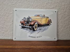 Emailschild Hispano Suiza Oldtimer Logo Emaille Schild Retro