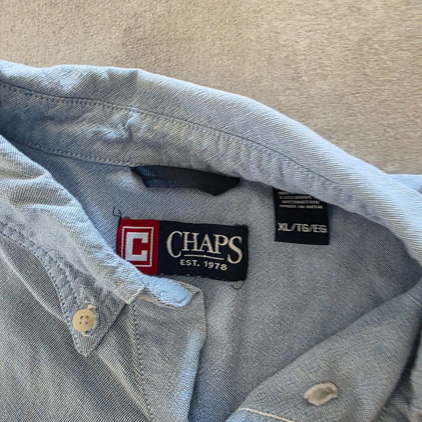 Camicie: Herren Hemd Chaps blau Grösse XL – Usato da Bern venduto da TMYZ 1