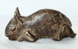 wunderschöner alter Bronze Hase Lobi Burkina Faso 9 cm