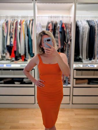 Sommerliches Kleid in Orange, Grösse S/M