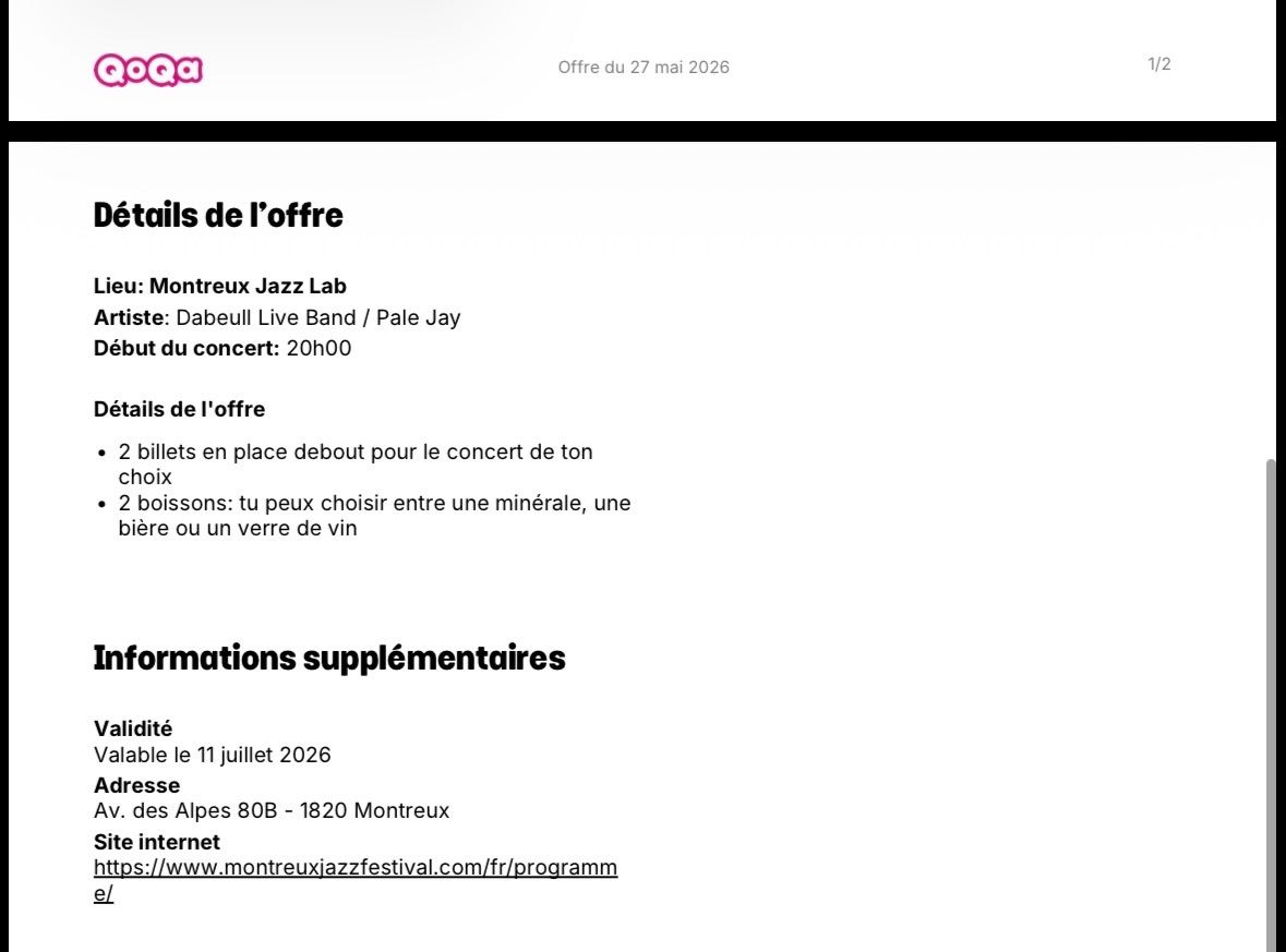 Billets: DABEULL MJF 2026 - 2 tickets 11.07 – Neuf (Voir description) à Ecublens VD par emi_1975 1