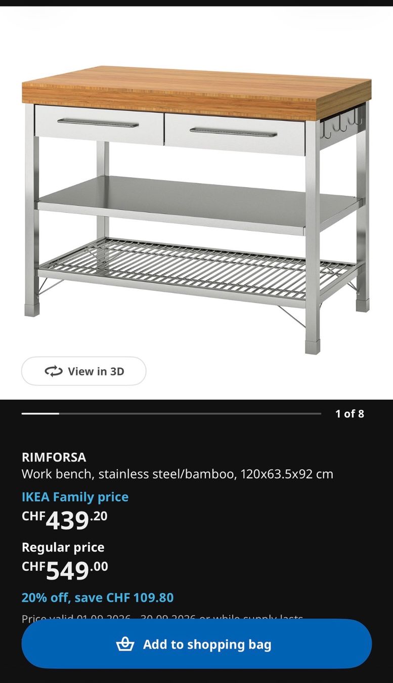 Ikea Tavoli: Inseltisch Ikea – Nuovo (secondo la descrizione) da Aarau venduto da bikestones 8