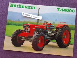 Hürlimann Traktor T 1400 Allrad  Prospekt, Top Kopie