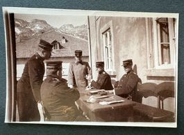 VINTAGE FOTO SCHWEIZER ARMEE OFFIZIERE IM FELDE