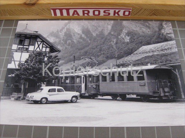 Cartoline postali: Echtfoto: Elm mit Sernftalbahn, ca 1968, Sernftalbahn SeTB, – Usato da Malters venduto da Marosko