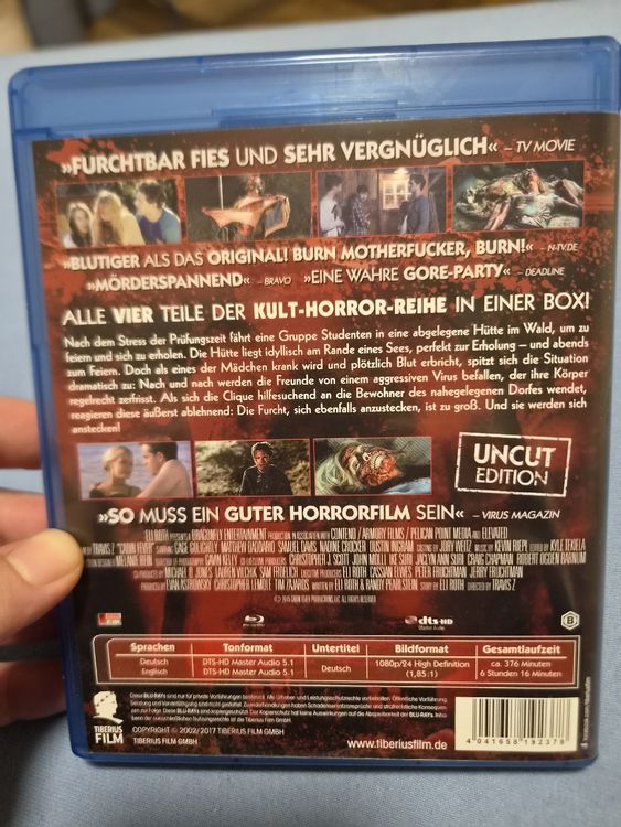 Cabin Fever Blu Ray Box, alle 4 Filme unzensiert (Neu (gemäss ...