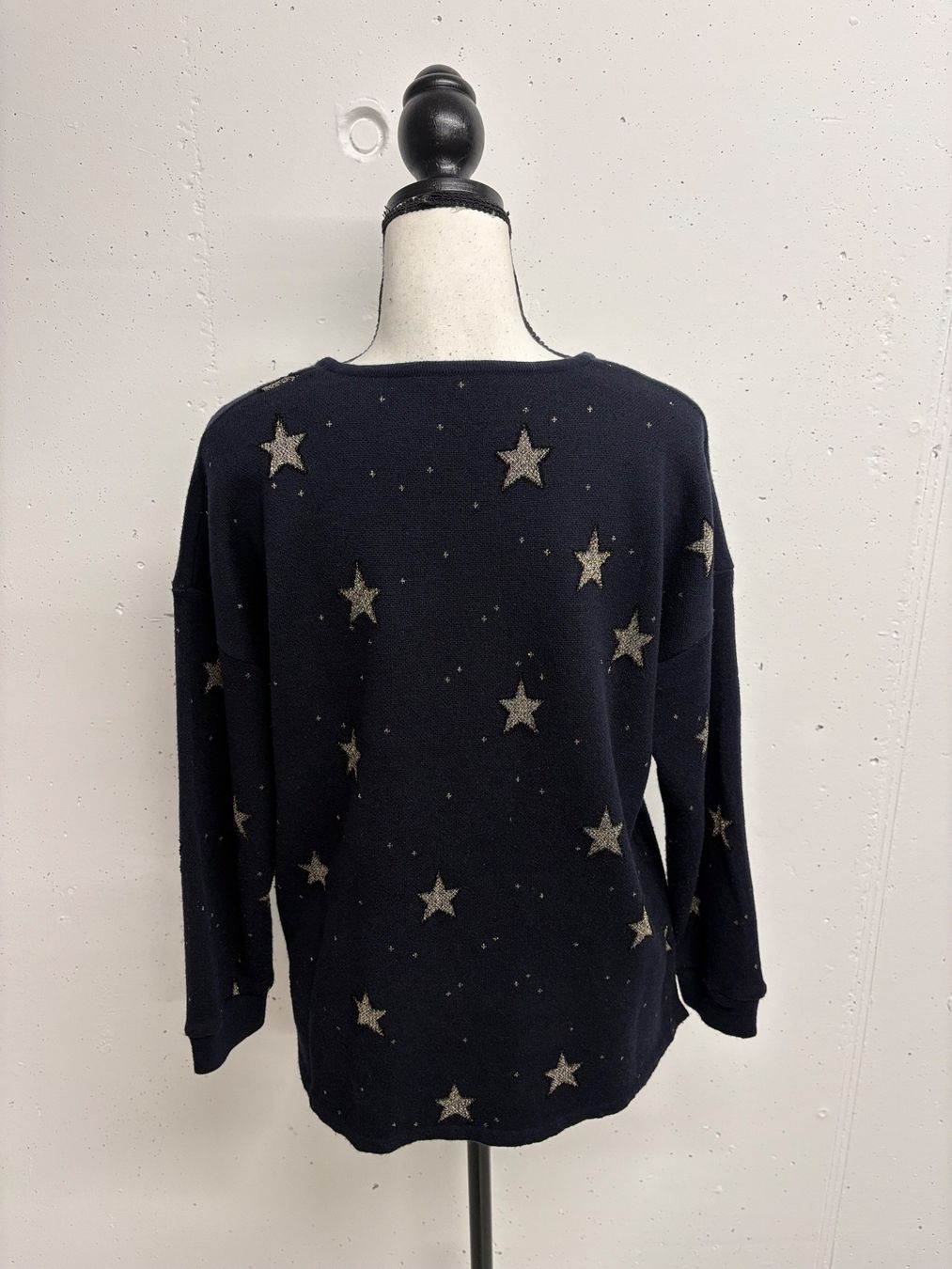 Pullover & Sweatshirts: Leo&Ugo Pullover blau mit Sternen Gr. 38 Wolle Strick – Gebraucht aus Regensdorf von secondchancefashion 3