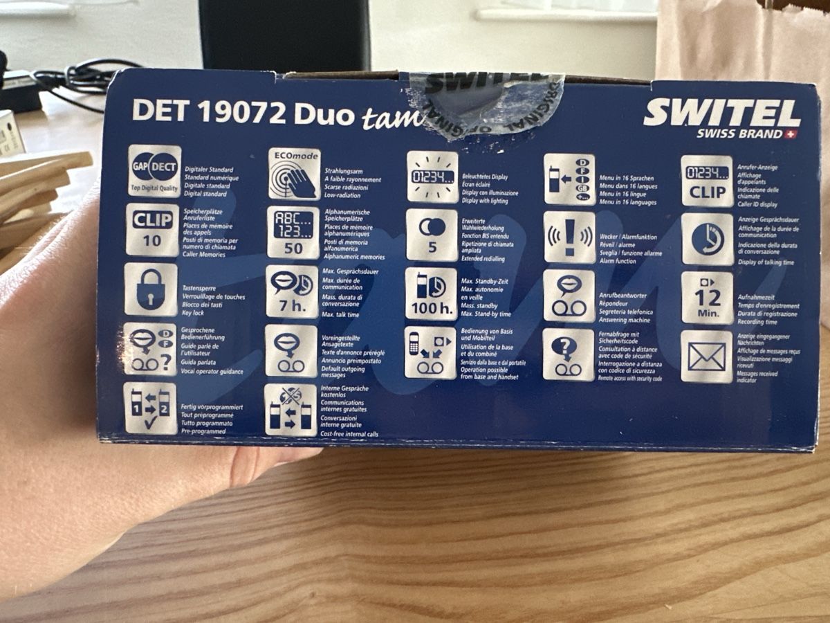 Switel Telefoni: SWITEL Schnurloses DECT-GAP-Telefon-Set Duo tam – Nuovo (secondo la descrizione) da Zihlschlacht venduto da boost_is_all 2