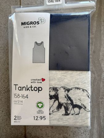 Lot de 2 Débardeurs t-shirt tanker Taille 158 - 164 neuf