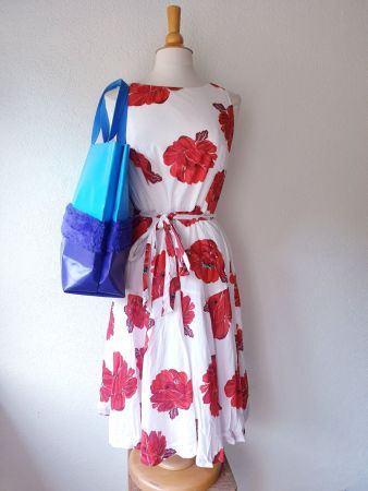 SHOPPER TASCHE PLANE LILIA TÜRKIS EINKAUFSTASCHE BAG UNIKAT