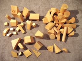 Holz Körper Figuren Formen Geometrie Lern Tast Spiel Set B
