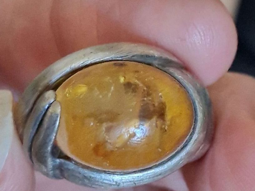 Anelli: Belle bague  argent et ambre – Usato da SAXON venduto da Mariposita1428