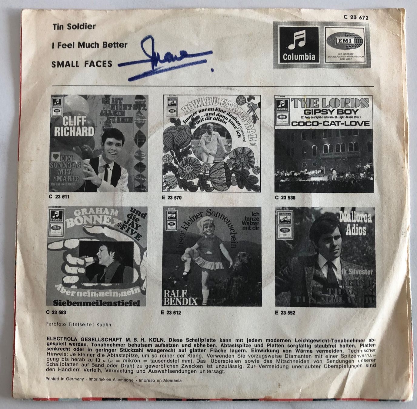 Dischi in vinile: SMALL FACES - TIN SOLDIER – Usato da Poliez-Pittet venduto da Newtown-Records 1