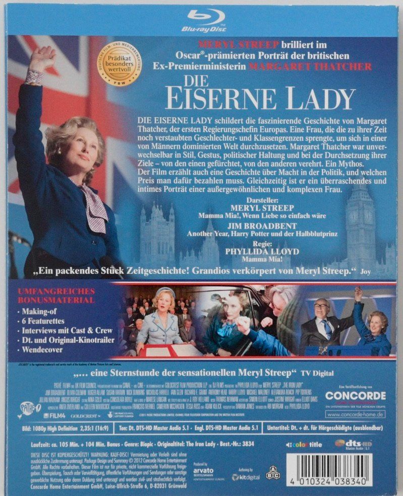 Tutti i DVDs: Die Eiserne Lady - Meryl Streep – Usato da Remetschwil venduto da ufischer19 1