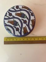 Blechdose rund mit Blumendekor Durchmesser ca. 10 cm
